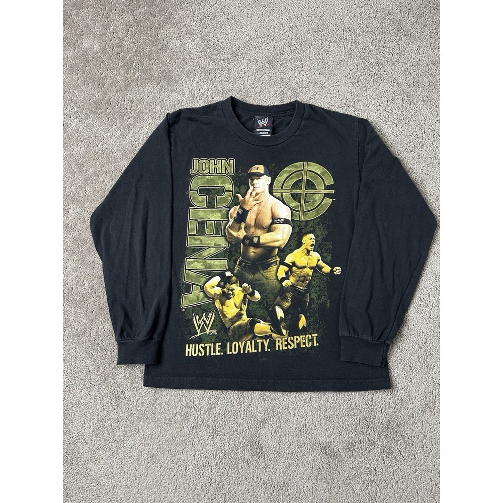 Vintage Youth Long Sleeve 2008 WWE John Cena Hustle Loyalty Respect Y2K, Size M